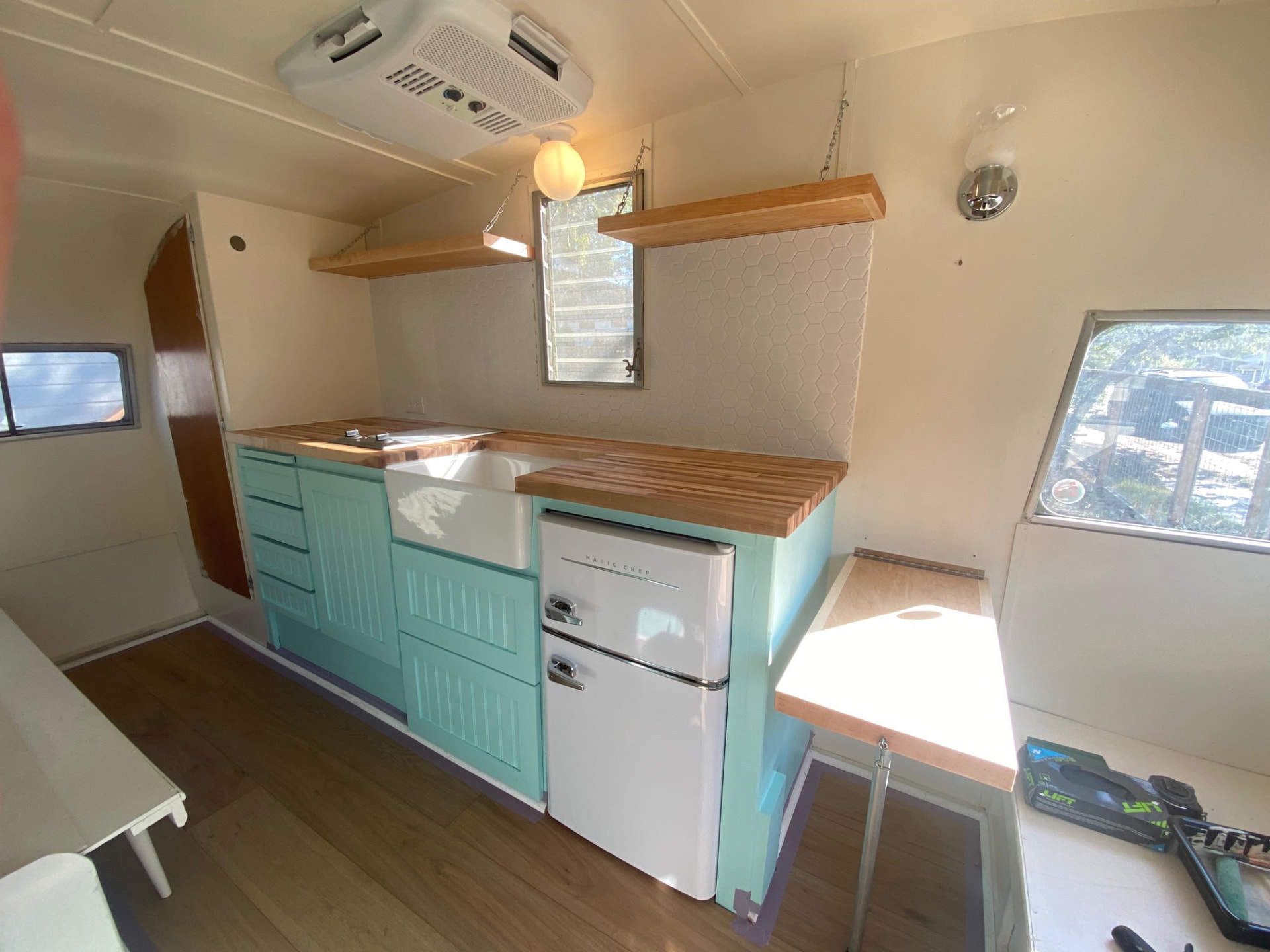 Mint Camper Kitchen